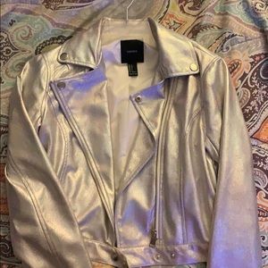 Forever 21 Silver Metallic Jacket Size Small